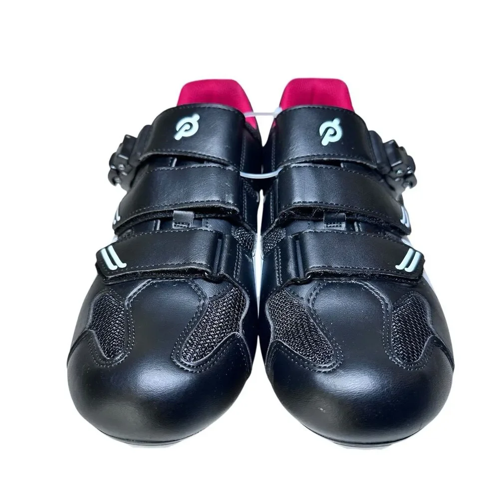 Peloton Cycling Shoes Unisex Size 41 Black Red Cleats Included Indoor Spin Bike